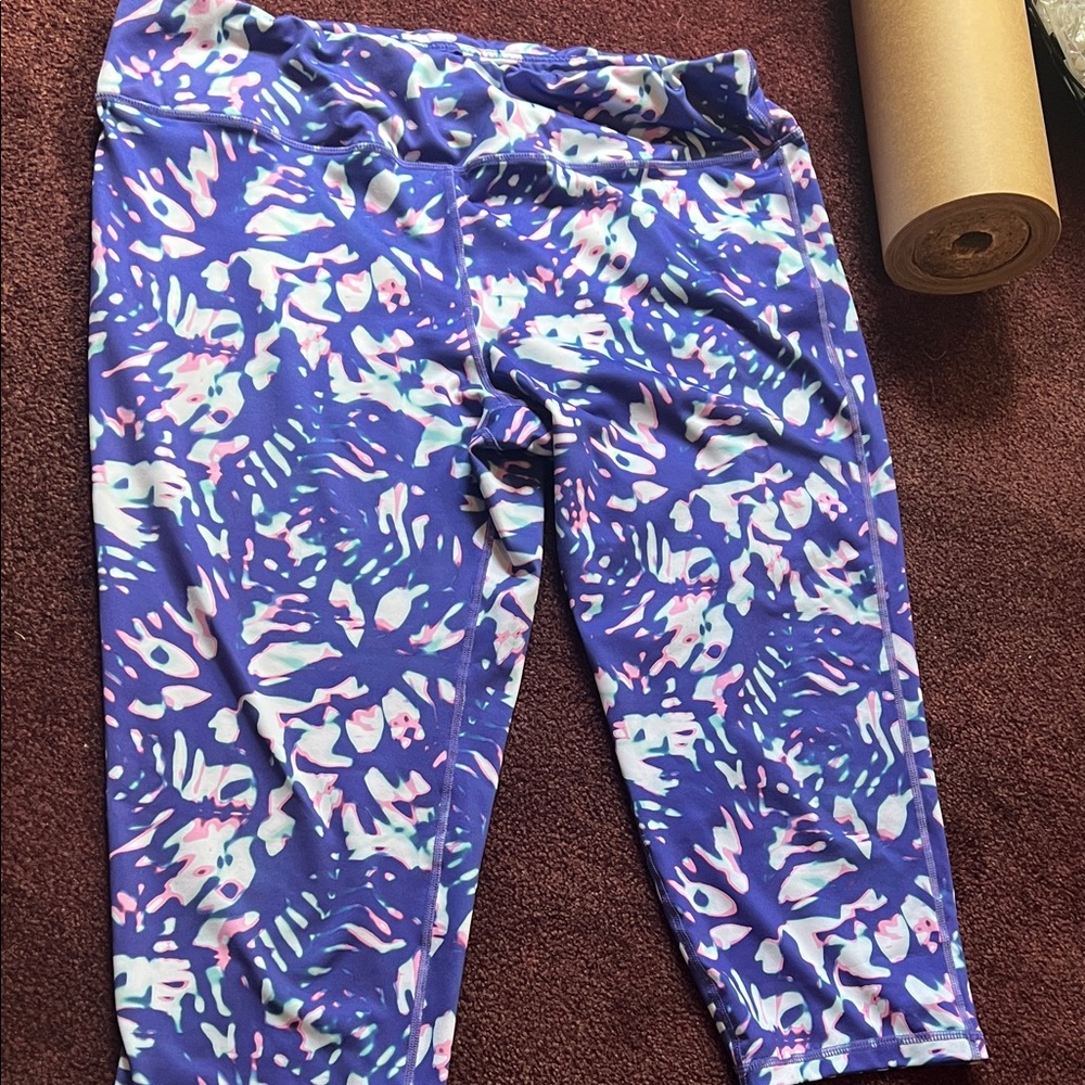 Pro Player Purple Multi-Print Capri Leggings